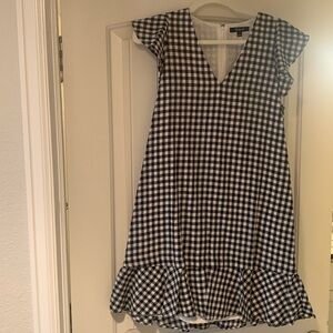 Madewell Gingham V Neck Dress